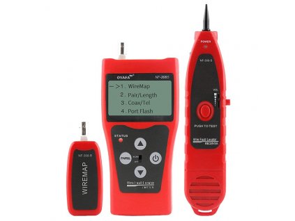 W-star Tester kabelů RJ45 WSNF308S UTP RJ11, BNC, USB detektor kabelů, diagnostika, LCD