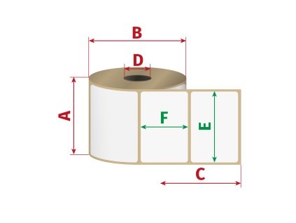 Etikety 50mm x 25mm, termo, D25/1150ks, čtecí značka