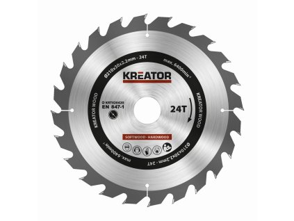 Pilový kotouč Kreator KRT020420 na dřevo 210mm, 24T