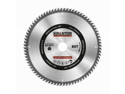 Pilový kotouč Kreator KRT020426 na dřevo 250mm, 80T