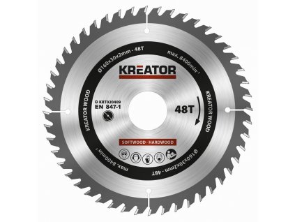 Pilový kotouč Kreator KRT020409 na dřevo 160mm, 48T