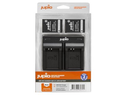 Set Jupio 2x LP-E12 - 875 mAh + Dual Charger pro Canon