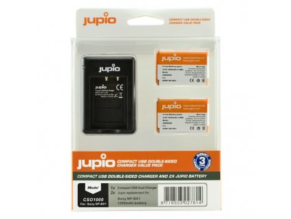 Set Jupio 2x baterie NP-BX1 - 1250 mAh + nabíječka pro Sony
