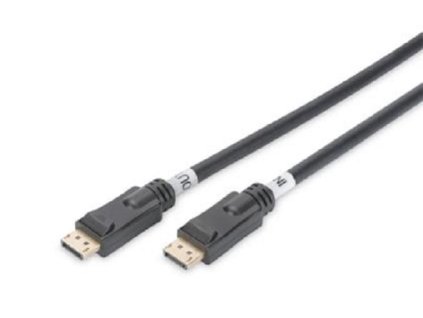 Digitus DisplayPort 1.2. připojovací kabel se zesilovačem 10 m, Ultra HD 4K ,zlacené konektory