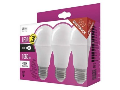 Emos LED žárovka Classic A60, 10,5W/75W E27, NW neutrální bílá, 1060 lm, Classic, F, 3 PACK