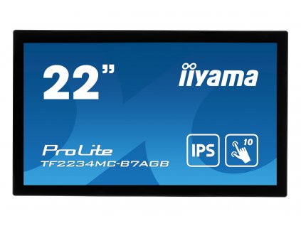 22'' iiyama TF2234MC-B7AGB: IPS, FullHD, capacitive, 10P, 350cd/m2, VGA, HDMI, DP, IP65, černý