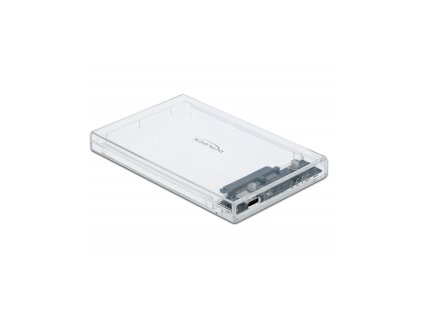 Delock Externí pouzdro pro HDD / SSD SATA 2.5” se zásuvkovým průhledným konektorem USB Type-C™ - beznástrojový