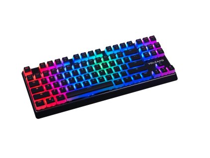 Modecom VOLCANO LANPARTY RGB Pudding mechanická herní klávesnice (OUTEMU Blue), LED podsvícení, USB, US layout, černá