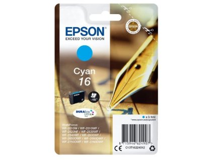 Epson inkoustová náplň/ T1622/ Singlepack 16 DURABrite Ultra Ink/ azurová