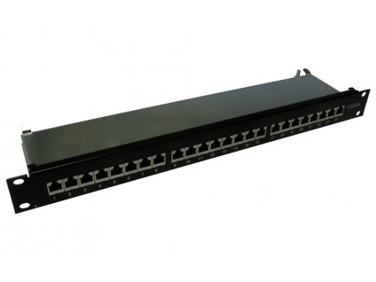 XtendLan Patch panel 19", 24 portů CAT6A, stíněný, celokovový kryt