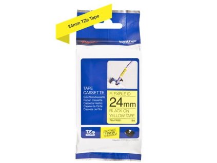 Brother - TZe-FX651, žlutá / černá, 24 mm, s flexibilní páskou
