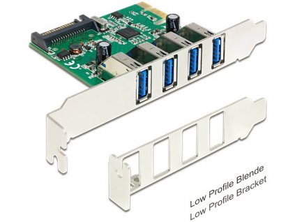 Delock PCI Express Karta > 4 x USB 3.0 +low profile