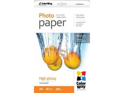 COLORWAY fotopapír/ high glossy 200g/m2, A4/ 50 kusů