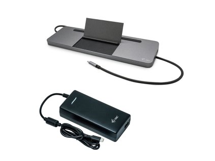 i-tec USB-C Metal Ergonomic 4K 3x Display Docking Station with Power Delivery 85W + i-tec Universal