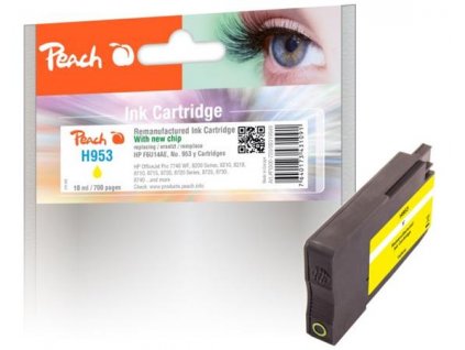 Peach HP Inkoustová náplň F6U14AE, No. 953, 10 ml kompatibilní - žlutá