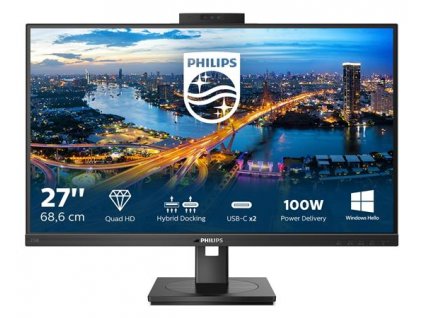 Philips LCD 276B1JH 27" IPS/2560x1440@75Hz/1000:1/350cd/4ms/HDMI/DP/USB-C dock/webcam/RJ45/4xUSB/Repro/VESA