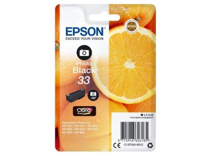 Epson inkoustová náplň/ T3341/ Singlepack 33 Claria Premium Ink/ Foto Černá