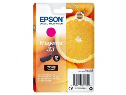 Epson inkoustová náplň/ T3343/ Singlepack 33 Claria Premium Ink/ Magenta