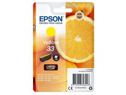Epson inkoustová náplň/ T3344/ Singlepack 33 Claria Premium Ink/ Žlutá