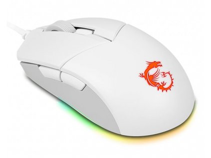 MSI herní myš CLUTCH GM11 WHITE Gaming/ 5.000 dpi/ RGB Lighting/ 6 tlačítek/ USB