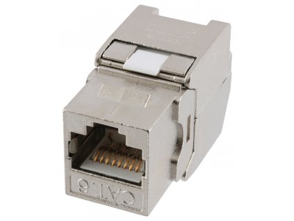 XtendLan Keystone jack RJ45, CAT6, STP, stříbrný, 180st, zaklapnutí zezadu KESS6SNIPX