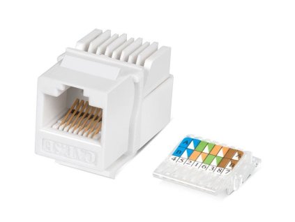 XtendLan Keystone jack RJ45, CAT5e, UTP, zaklapávací, bílý, instalace bez nástrojů