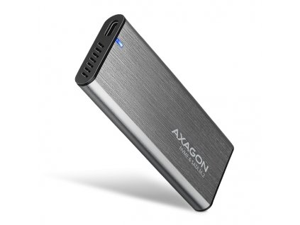 AXAGON EEM2-SG2, USB-C 3.2 Gen 2 - M.2 NVMe & SATA SSD kovový RAW box, bezšroubkový, stříbrný