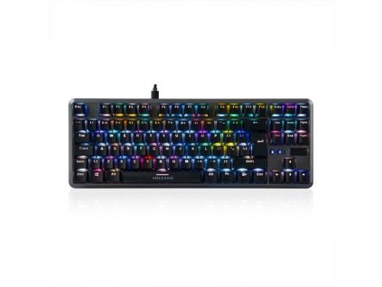 Modecom VOLCANO LANPARTY 2 PLUS RGB drátová mechanická herní klávesnice (GATERON Brown), LED podsvícení, USB, US layout