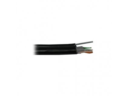 PLANET kabel FTP, drát, 4pár, Cat 5e, PE+PVC venkovní dvouplášť, ocelové nosné lanko, Fca (balení 500m)