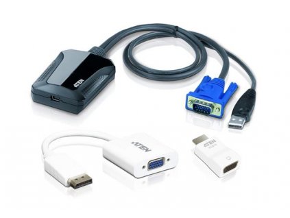 Aten CV211CP-AT Laptop USB KVM Console Crash Cart Adapter IT Kit