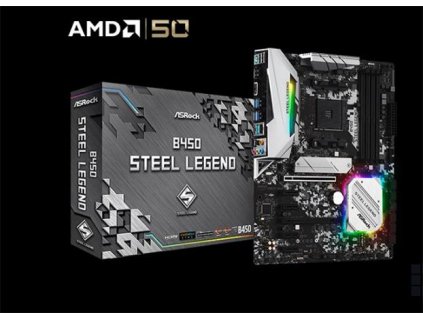 ASROCK MB B450 STEEL LEGEND (AM4, amd B450, 4xDDR4 3533+, 6xSATA3, 7.1, HDMI +DPort, USB3.1, ATX)