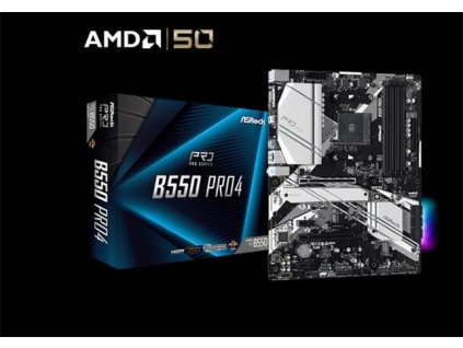 ASROCK MB B550 PRO4 (AM4, amd B550, 4xDDR4 4733, 6xSATA3, 7.1, VGA+HDMI, M.2, USB3.2, ATX)