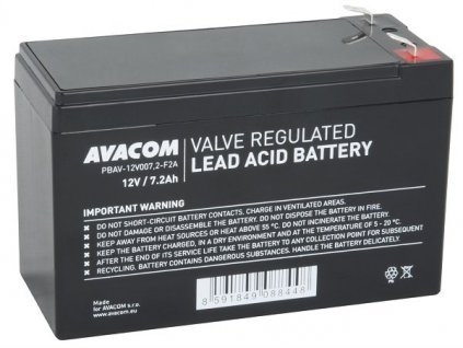 Avacom baterie 12V 7,2Ah F2 (PBAV-12V007,2-F2A)