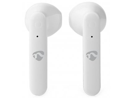 NEDIS bezdrátová sluchátka + mikrofon/ TWS/ BT/ 103 dB/ výdrž 3 hodiny/ hlasové ovládání/ nabíjecí pouzdro/ bílé