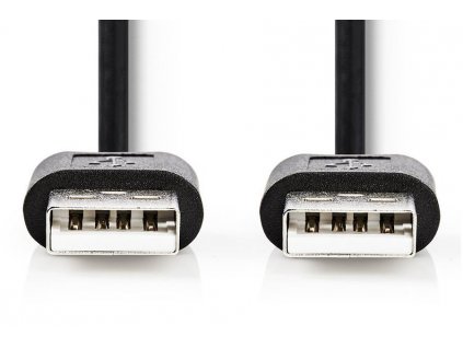 NEDIS kabel USB 2.0/ zástrčka USB-A - zástrčka USB-A/ černý/ bulk/ 2m