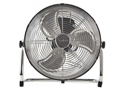 NEDIS podlahový ventilátor/ průměr 30 cm/ výkon 50 W/ naklápěcí/ 3 rychlosti/ kabel 1,5 m/ chrom