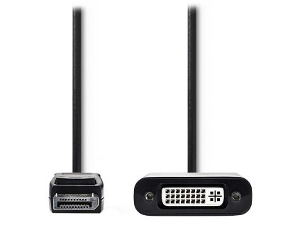 NEDIS redukční kabel DisplayPort/ zástrčka DisplayPort - zásuvka DVI-D 24+1p/ černý/ 20cm