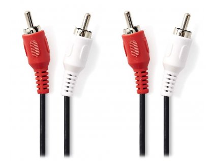 NEDIS stereo audio kabel RCA/ 2x zástrčka RCA - 2x zástrčka RCA/ černý/ bulk/ 1,5m