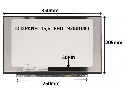 LCD PANEL 15,6'' FHD 1920x1080 30PIN MATNÝ IPS / BEZ ÚCHYTŮ