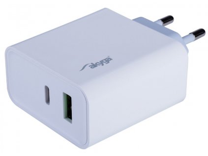 TRX Akyga AK-CH-14 USB nabíječka 220V/ 5-20V/ 45W/ USB-C + USB-A/ PD 3.0/ QC 3.0/ AFC/ FCP/ Apple 2.4A/ PPS/ bílá