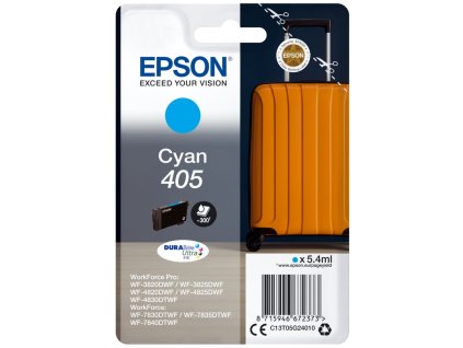 Epson inkoustová nápln 405 DURABrite Ultra Ink/ C13T05G24010/ Cyan