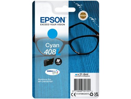 EPSON inkoustová náplň Singlepack 408L DURABrite Ultra Ink/ C4810DTWF/ azurová