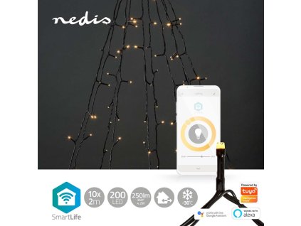 NEDIS Wi-Fi chytré dekorativní LED/ teplá bílá/ 200 LED's/ Android & iOS/ Nedis® SmartLife/ 10 x 2 m