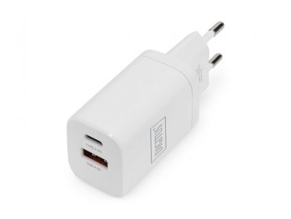 DIGITUS Nabíječka Dual Port USB 1x USB-A / 1x USB-C 30W, 1x 2,4A, 1x 3A, QC3.0