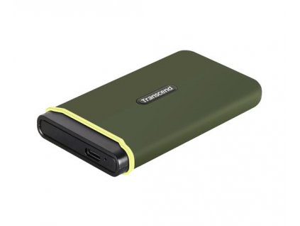 Transcend ESD380C 1TB USB 3.2 Gen 2x2 (USB-C) Externí Anti-Shock SSD disk (3D TLC), 2000MB/R, 2000MB/W, armádní zelená