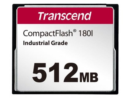 Transcend 512MB INDUSTRIAL TEMP CF180I CF CARD, (MLC) paměťová karta (SLC mode), 85MB/s R, 70MB/s W