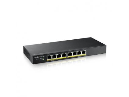 Zyxel GS1915-8EP, 8-port GbE PoE Smart hybrid mode Switch, standalone or NebulaFlex Cloud, 60 Watt 802.3at, desktop, fan