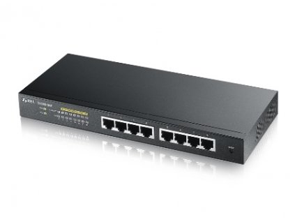 Zyxel GS1900-8HP v3, 8-port GbE L2 PoE Smart Switch, 802.3at, desktop, fanless, 70 Watt