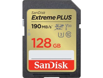 SanDisk Extreme PLUS SDXC 128GB 190MB/s V30 UHS-I