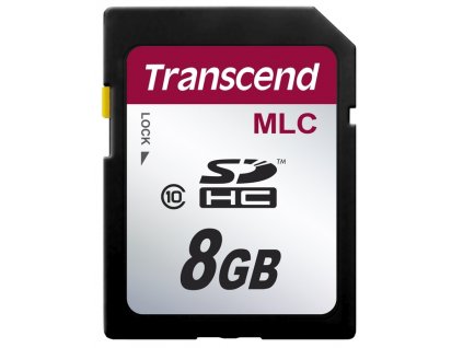 Transcend 8GB SDHC (Class 10) MLC průmyslová paměťová karta (bez adaptéru], 20MB/s R, 16MB/s W